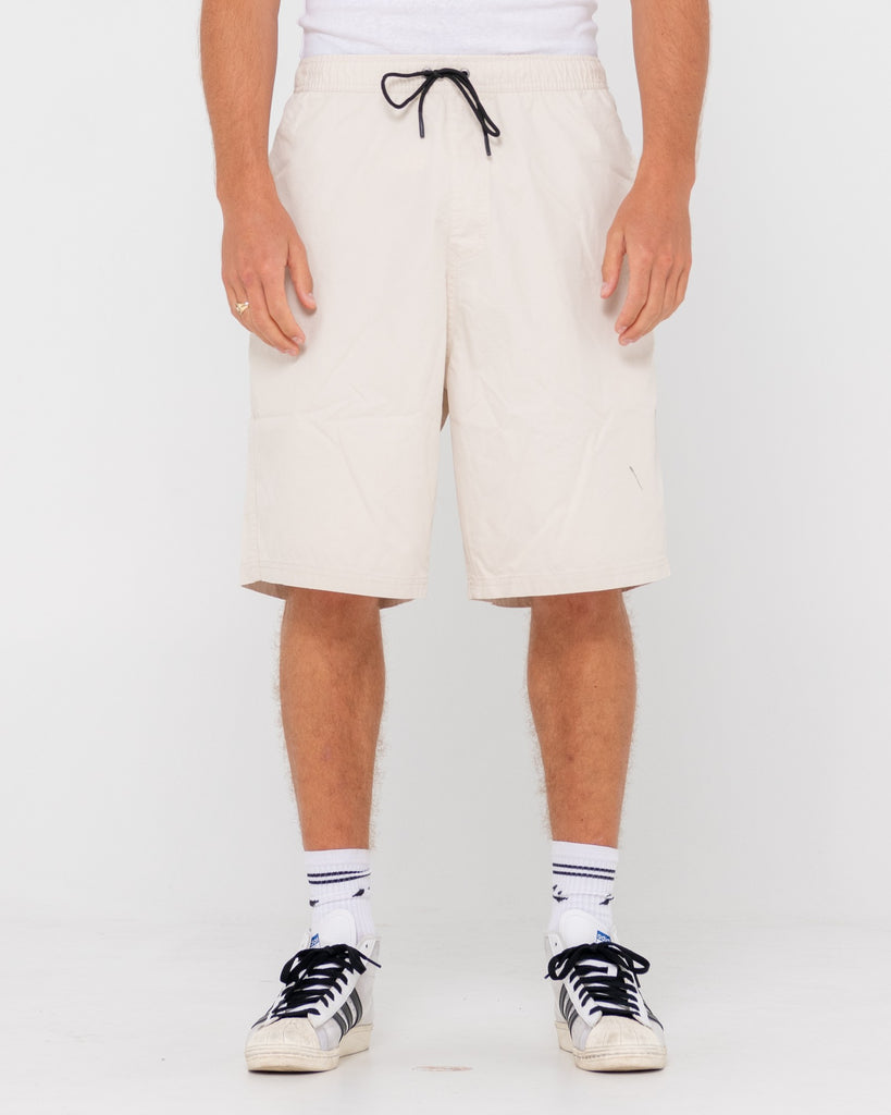 Wear Eva 22" Elastic Waist Baggy Short Oatmeal Rusty Australia