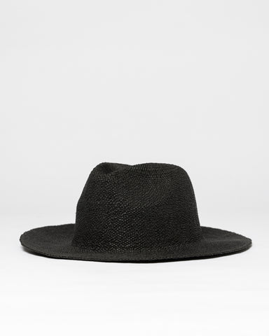 Mens Dean Crushable Straw Hat in Black