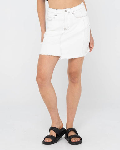 La Serena Frayed High Waisted Mini Skirt