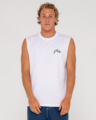 Man wearing Competition Muscle in White/sea Spray