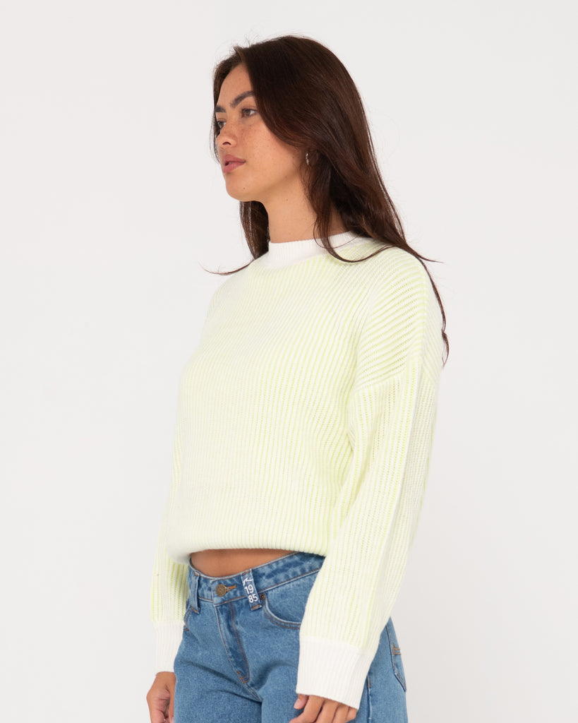 Ora Mock Neck Knit - Lime 