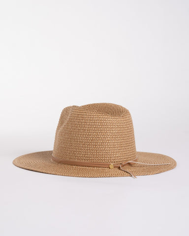 Womans Gisele Straw Hat in Natural / Caramel