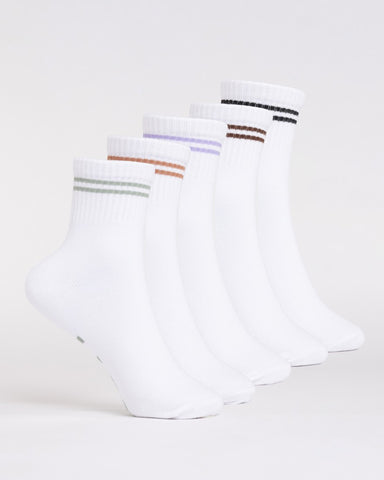 Womans All Day Crew 5-sock Pack in Multi 2