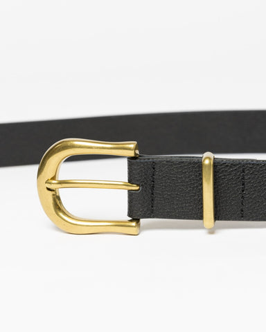 Womans Mary High Waisted Leather Belt in Black