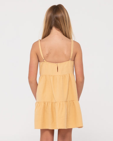 Girl wearing Sweet Water Slip Dress Girls in Yellow