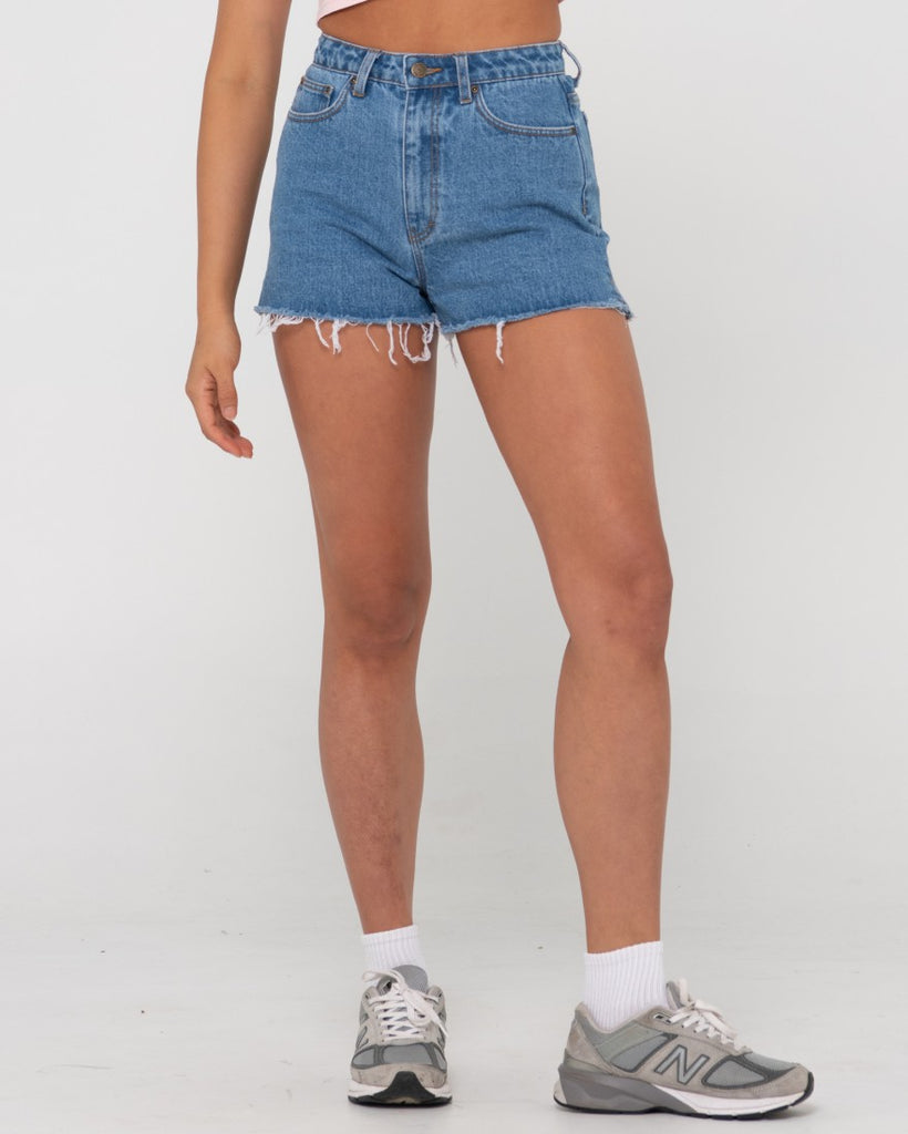 FANOSTUDIOS Denim Ragged Shorts Pants-