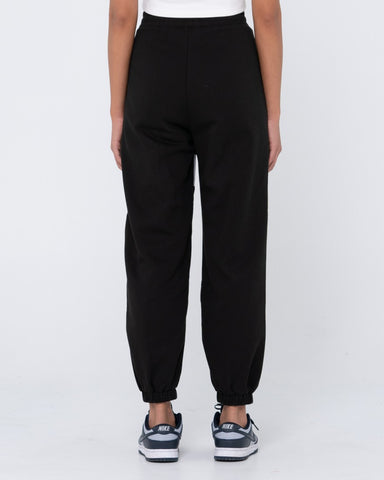 Woman wearing Alpine House Trackpant in Black