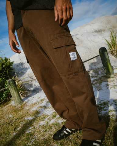 Man wearing Commando Cargo Pant in Brown