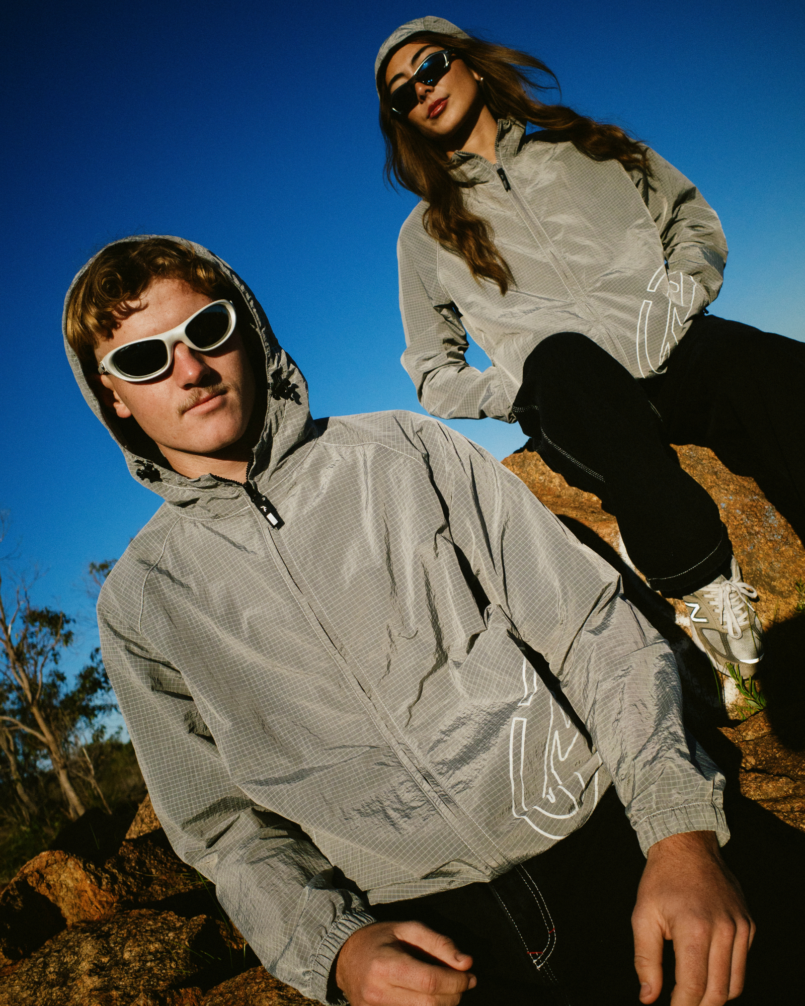 Rusty | Mens Sush Spray Hooded Jacket - Size: S, Grey, Nylon Rusty | Mens Sush Spray Hooded Jacket - Size: S, Grey, Nylon