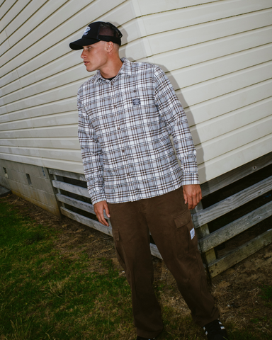 Man wearing Brooks Long Sleeve Shirt in Blue