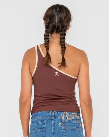 Rack Off Graphic One Shoulder Top