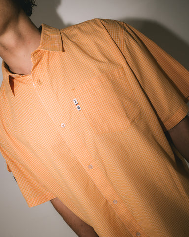 Man wearing Stasha Pocket Short Sleeve Shirt in Orange