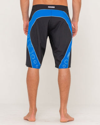 Man wearing Stingray Fixed Waist Boardshort in Black