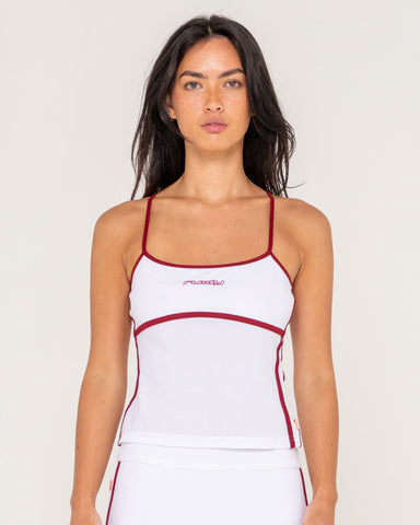 Woman wearing Freo King Fitted Top in White