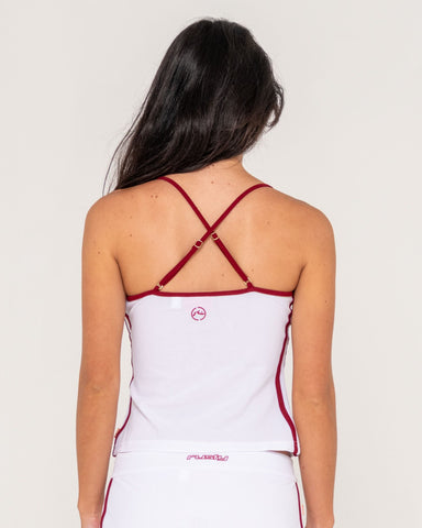 Woman wearing Freo King Fitted Top in White
