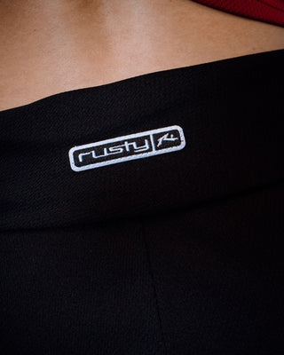 Woman wearing Richie Rich Mesh Booty Short in Black