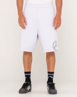 Man wearing Flip Track Short in Ecru Marle