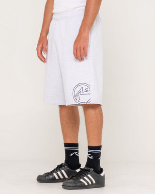 Man wearing Flip Track Short in Ecru Marle