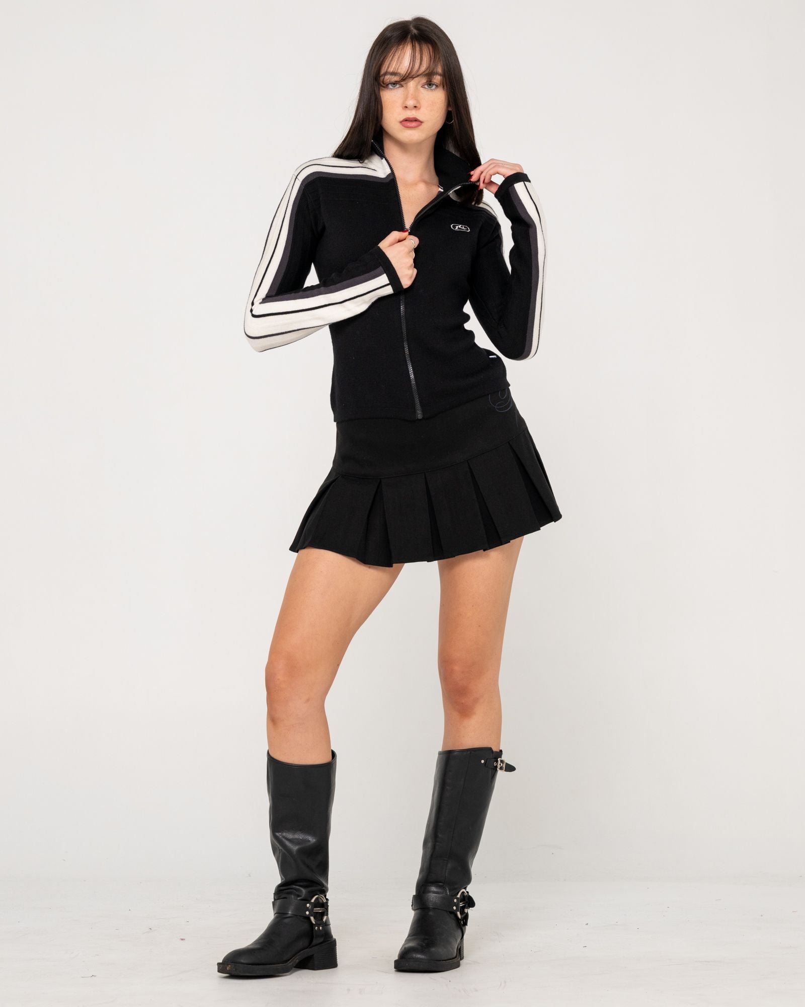 Rusty | Womens Daddy Gb Fitted Zip Through Knit - Size: XS