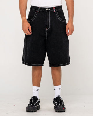 Man wearing Turbo Baggy Jort in Black Out