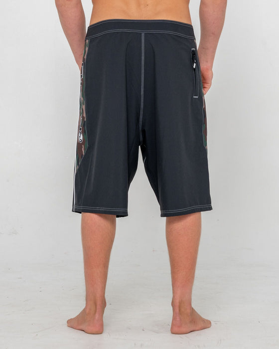 man-wearing-ghostface-fixed-waist-boardshort-in-black