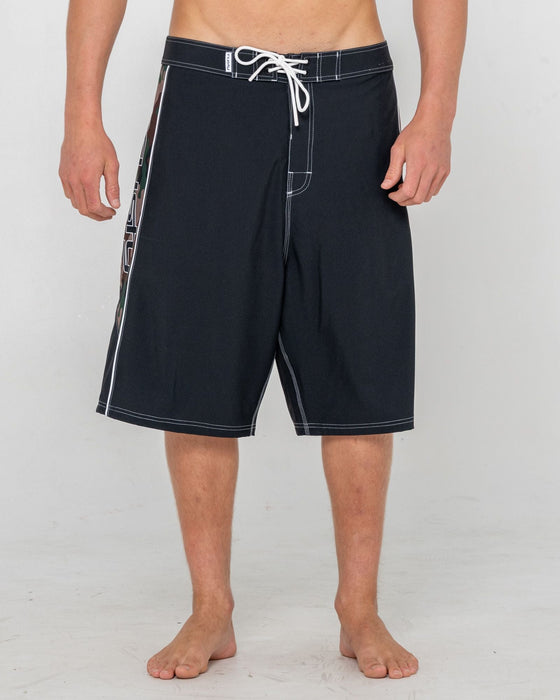 man-wearing-ghostface-fixed-waist-boardshort-in-black