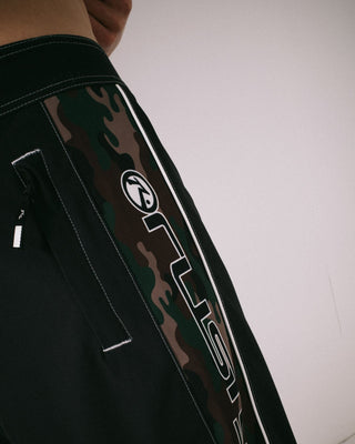 Man wearing Ghostface Fixed Waist Boardshort in Black