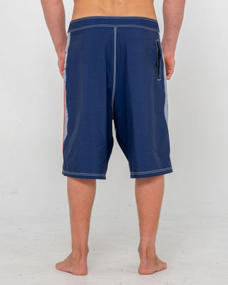 Man wearing Ghostface Fixed Waist Boardshort in Dark Blue