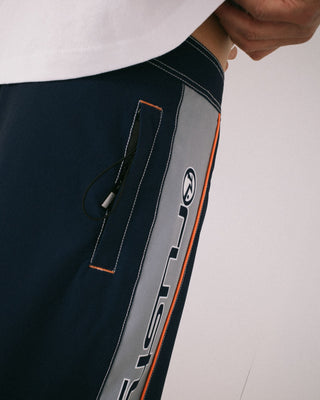 Man wearing Ghostface Fixed Waist Boardshort in Dark Blue