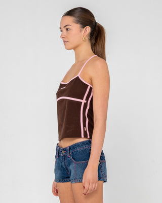 Woman wearing Freo King Fitted Top in Java