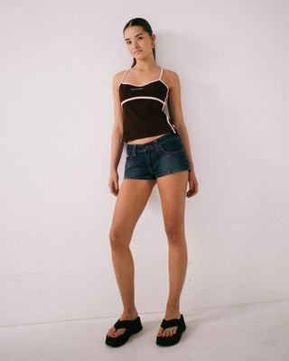 Woman wearing Freo King Fitted Top in Java