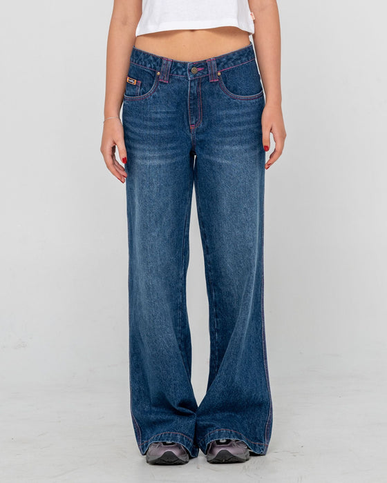 woman-wearing-colour-me-wendy-wide-low-rise-jeans-in-blasted-deep-sea-blue