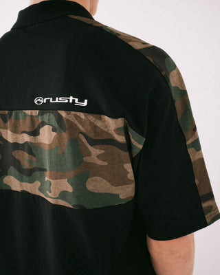 Man wearing Kill Switch Short Sleeve Polo in Black