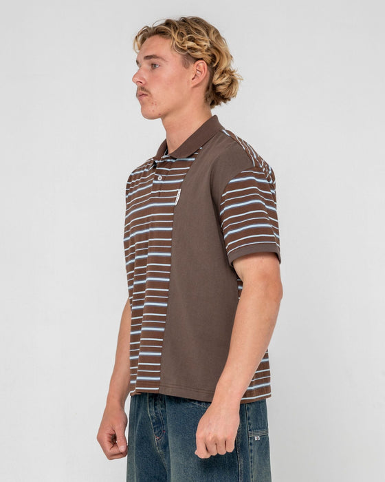 man-wearing-pop-off-short-sleeve-polo-in-pinecone