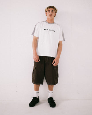 Man wearing Weapon Short Sleeve Tee in White
