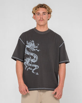 Man wearing Spyro Short Sleeve Tee in Coal