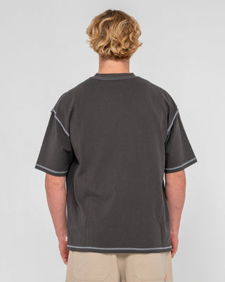 Man wearing Spyro Short Sleeve Tee in Coal