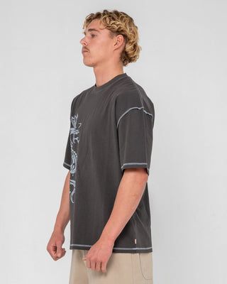 Man wearing Spyro Short Sleeve Tee in Coal