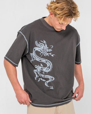 Man wearing Spyro Short Sleeve Tee in Coal
