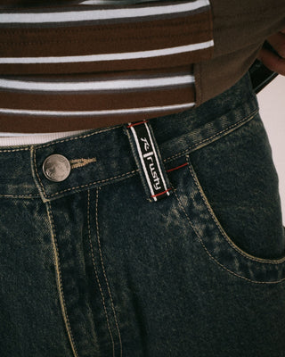 Man wearing Yowie Baggy Jort in Dark N Dirty