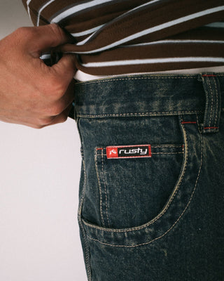 Man wearing Yowie Baggy Jort in Dark N Dirty