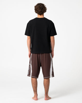 Man wearing Cyberpunk Fixed Waist Boardshort in Pinecone