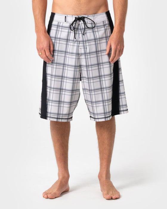 man-wearing-cyberpunk-fixed-waist-boardshort-in-stone-grey