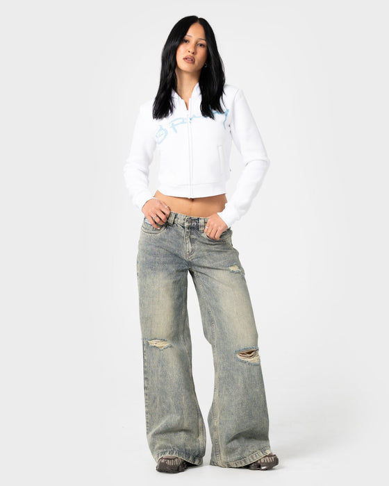 woman-wearing-mccop-crop-zip-thru-hooded-fleece-in-white
