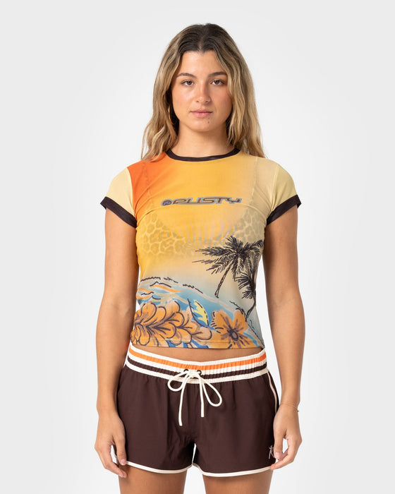 woman-wearing-la-cabana-mesh-baby-tee-in-la-cabana-print