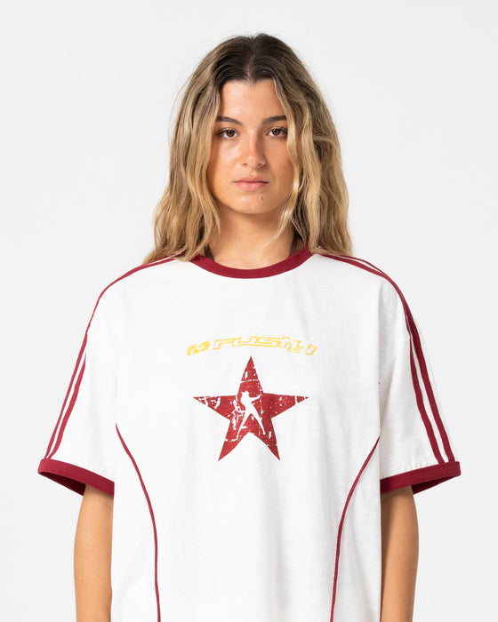 woman-wearing-starred-devil-oversized-tee-in-cream-red