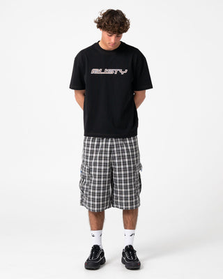 Man wearing Lay Low Short Sleeve Tee in Black