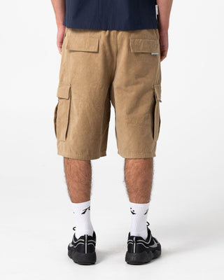 Man wearing Cobra Cord Elastic Cargo Short in Khaki
