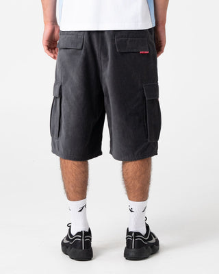 Man wearing Cobra Cord Elastic Cargo Short in Steel