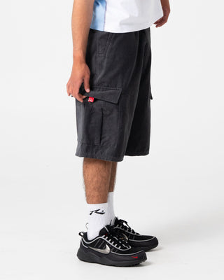 Man wearing Cobra Cord Elastic Cargo Short in Steel